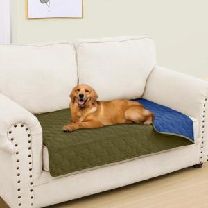 imageSmiry Waterproof Dog Bed Cover Blanket Soft Reversible Pet Blanket Washable Leakproof Cats Dogs Couch Cover for Sofa Couch Furniture 30x70 Inch TaupeBeigeGreenNavy