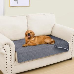 imageSmiry Waterproof Dog Bed Cover Blanket Soft Reversible Pet Blanket Washable Leakproof Cats Dogs Couch Cover for Sofa Couch Furniture 30x70 Inch TaupeBeigeGreyDark Grey