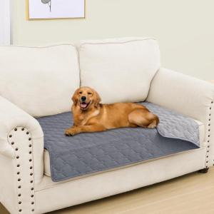 imageSmiry Waterproof Dog Bed Cover Blanket Soft Reversible Pet Blanket Washable Leakproof Cats Dogs Couch Cover for Sofa Couch Furniture 30x70 Inch TaupeBeigeGreyLight Grey