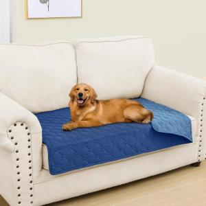 imageSmiry Waterproof Dog Bed Cover Blanket Soft Reversible Pet Blanket Washable Leakproof Cats Dogs Couch Cover for Sofa Couch Furniture 30x70 Inch TaupeBeigeNavyBlue