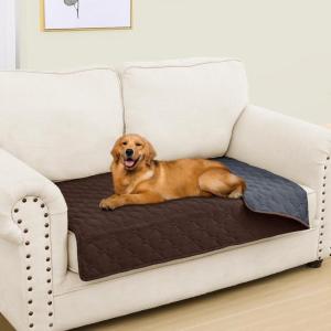 imageSmiry Waterproof Dog Bed Cover Blanket Soft Reversible Pet Blanket Washable Leakproof Cats Dogs Couch Cover for Sofa Couch Furniture 30x70 Inch TaupeBeigeChocolateDark Grey