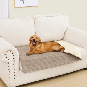imageSmiry Waterproof Dog Bed Cover Blanket Soft Reversible Pet Blanket Washable Leakproof Cats Dogs Couch Cover for Sofa Couch Furniture 30x70 Inch TaupeBeigeTaupeBeige
