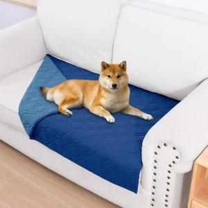 imageSmiry Waterproof Dog Blanket 30x53 Inch Soft Pet Bed Cover Reversible Washable Sofa Couch Furniture Protector for Small Medium Large Dog Puppy Cat GreyDark GreyNavyBlue