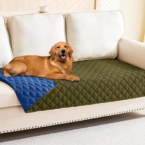 imageSmiry Waterproof Dog Blanket Reversible Dog Bed Cover Pet Blanket Soft Pet Couch Covers for Sofa Washable Bed Couch Sofa Furniture Protector for Puppy Cat Kids 30quotx70quot GreyDark GreyGreenNavy