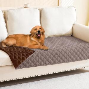 imageSmiry Waterproof Dog Blanket Reversible Dog Bed Cover Pet Blanket Soft Pet Couch Covers for Sofa Washable Bed Couch Sofa Furniture Protector for Puppy Cat Kids 30quotx70quot GreyDark GreyGreyish BrownBrown