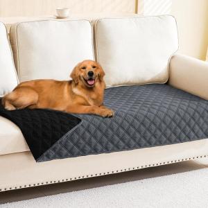 imageSmiry Waterproof Dog Blanket Reversible Dog Bed Cover Pet Blanket Soft Pet Couch Covers for Sofa Washable Bed Couch Sofa Furniture Protector for Puppy Cat Kids 30quotx70quot GreyDark GreyDark GreyBlack