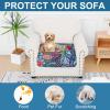 imageSmiry Printed Couch Cushion Covers Stretch Soft Couch Covers for Sofa Washable NonSlip Sofa Slipcover Furniture Protector for Indoor and Outdoor 1 Pack GreenBlue Green