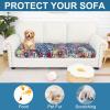 imageSmiry Printed Couch Cushion Covers Stretch Soft Couch Covers for Sofa Washable NonSlip Sofa Slipcover Furniture Protector for Indoor and Outdoor 1 Pack GreenBlue Green