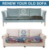 imageSmiry Printed Couch Cushion Covers Stretch Soft Couch Covers for Sofa Washable NonSlip Sofa Slipcover Furniture Protector for Indoor and Outdoor 1 Pack GreenBlue Green