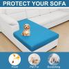 imageSmiry Printed Couch Cushion Covers Stretch Soft Couch Covers for Sofa Washable NonSlip Sofa Slipcover Furniture Protector for Indoor and Outdoor 1 Pack GreenPeacock Blue