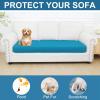 imageSmiry Printed Couch Cushion Covers Stretch Soft Couch Covers for Sofa Washable NonSlip Sofa Slipcover Furniture Protector for Indoor and Outdoor 1 Pack GreenPeacock Blue