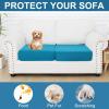 imageSmiry Printed Couch Cushion Covers Stretch Soft Couch Covers for Sofa Washable NonSlip Sofa Slipcover Furniture Protector for Indoor and Outdoor 1 Pack GreenPeacock Blue