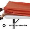 imageSmiry Rectangle Tablecloth Elastic Fitted Flannel Backed Vinyl Tablecloths for 6ft Folding Tables Waterproof Wipeable Table Covers for Indoor Outdoor Picnic and Camping White 30quotx72quotRust