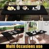 imageSmiry Rectangle Tablecloth Elastic Fitted Flannel Backed Vinyl Tablecloths for 6ft Folding Tables Waterproof Wipeable Table Covers for Indoor Outdoor Picnic and Camping White 30quotx72quotBlack