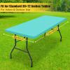 imageSmiry Rectangle Tablecloth Elastic Fitted Flannel Backed Vinyl Tablecloths for 6ft Folding Tables Waterproof Wipeable Table Covers for Indoor Outdoor Picnic and Camping White 30quotx72quotTeal