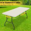 imageSmiry Rectangle Tablecloth Elastic Fitted Flannel Backed Vinyl Tablecloths for 6ft Folding Tables Waterproof Wipeable Table Covers for Indoor Outdoor Picnic and Camping White 30quotx72quotBeige