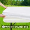 imageSmiry Rectangle Tablecloth Elastic Fitted Flannel Backed Vinyl Tablecloths for 6ft Folding Tables Waterproof Wipeable Table Covers for Indoor Outdoor Picnic and Camping White 30quotx72quotWhite