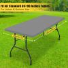 imageSmiry Rectangle Tablecloth Elastic Fitted Flannel Backed Vinyl Tablecloths for 6ft Folding Tables Waterproof Wipeable Table Covers for Indoor Outdoor Picnic and Camping White 30quotx72quotGrey