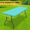 imageSmiry Rectangle Tablecloth Elastic Fitted Flannel Backed Vinyl Tablecloths for 6ft Folding Tables Waterproof Wipeable Table Covers for Indoor Outdoor Picnic and Camping White 30quotx72quotTeal