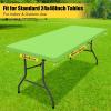imageSmiry Rectangle Tablecloth Elastic Fitted Flannel Backed Vinyl Tablecloths for 6ft Folding Tables Waterproof Wipeable Table Covers for Indoor Outdoor Picnic and Camping White 30quotx72quotLime Green
