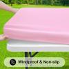 imageSmiry Rectangle Tablecloth Elastic Fitted Flannel Backed Vinyl Tablecloths for 6ft Folding Tables Waterproof Wipeable Table Covers for Indoor Outdoor Picnic and Camping White 30quotx72quotPink