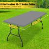 imageSmiry Rectangle Tablecloth Elastic Fitted Flannel Backed Vinyl Tablecloths for 6ft Folding Tables Waterproof Wipeable Table Covers for Indoor Outdoor Picnic and Camping White 30quotx72quotGrey