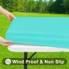 imageSmiry Rectangle Tablecloth Elastic Fitted Flannel Backed Vinyl Tablecloths for 6ft Folding Tables Waterproof Wipeable Table Covers for Indoor Outdoor Picnic and Camping White 30quotx72quotTeal