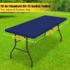 imageSmiry Rectangle Tablecloth Elastic Fitted Flannel Backed Vinyl Tablecloths for 6ft Folding Tables Waterproof Wipeable Table Covers for Indoor Outdoor Picnic and Camping White 30quotx72quotNavy