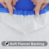 imageSmiry Rectangle Tablecloth Elastic Fitted Flannel Backed Vinyl Tablecloths for 6ft Folding Tables Waterproof Wipeable Table Covers for Indoor Outdoor Picnic and Camping White 30quotx72quotBlue