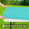 imageSmiry Rectangle Tablecloth Elastic Fitted Flannel Backed Vinyl Tablecloths for 6ft Folding Tables Waterproof Wipeable Table Covers for Indoor Outdoor Picnic and Camping White 30quotx72quotTeal