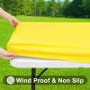 imageSmiry Rectangle Tablecloth Elastic Fitted Flannel Backed Vinyl Tablecloths for 6ft Folding Tables Waterproof Wipeable Table Covers for Indoor Outdoor Picnic and Camping White 30quotx72quotYellow