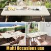 imageSmiry Rectangle Tablecloth Elastic Fitted Flannel Backed Vinyl Tablecloths for 6ft Folding Tables Waterproof Wipeable Table Covers for Indoor Outdoor Picnic and Camping White 30quotx72quotBeige