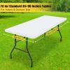 imageSmiry Rectangle Tablecloth Elastic Fitted Flannel Backed Vinyl Tablecloths for 6ft Folding Tables Waterproof Wipeable Table Covers for Indoor Outdoor Picnic and Camping White 30quotx72quotWhite