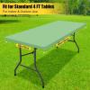 imageSmiry Rectangle Tablecloth Elastic Fitted Flannel Backed Vinyl Tablecloths for 6ft Folding Tables Waterproof Wipeable Table Covers for Indoor Outdoor Picnic and Camping White 30quotx72quotSage Green