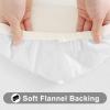 imageSmiry Rectangle Tablecloth Elastic Fitted Flannel Backed Vinyl Tablecloths for 6ft Folding Tables Waterproof Wipeable Table Covers for Indoor Outdoor Picnic and Camping White 30quotx72quotBeige
