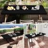 imageSmiry Rectangle Tablecloth Elastic Fitted Flannel Backed Vinyl Tablecloths for 6ft Folding Tables Waterproof Wipeable Table Covers for Indoor Outdoor Picnic and Camping White 30quotx72quotBlack