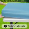 imageSmiry Rectangle Tablecloth Elastic Fitted Flannel Backed Vinyl Tablecloths for 6ft Folding Tables Waterproof Wipeable Table Covers for Indoor Outdoor Picnic and Camping White 30quotx72quotAqua