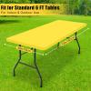 imageSmiry Rectangle Tablecloth Elastic Fitted Flannel Backed Vinyl Tablecloths for 6ft Folding Tables Waterproof Wipeable Table Covers for Indoor Outdoor Picnic and Camping White 30quotx72quotYellow
