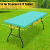imageSmiry Rectangle Tablecloth Elastic Fitted Flannel Backed Vinyl Tablecloths for 6ft Folding Tables Waterproof Wipeable Table Covers for Indoor Outdoor Picnic and Camping White 30quotx72quotTeal