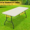 imageSmiry Rectangle Tablecloth Elastic Fitted Flannel Backed Vinyl Tablecloths for 6ft Folding Tables Waterproof Wipeable Table Covers for Indoor Outdoor Picnic and Camping White 30quotx72quotBeige