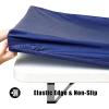 imageSmiry Rectangle Tablecloth Elastic Fitted Flannel Backed Vinyl Tablecloths for 6ft Folding Tables Waterproof Wipeable Table Covers for Indoor Outdoor Picnic and Camping White 30quotx72quotNavy