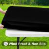 imageSmiry Rectangle Tablecloth Elastic Fitted Flannel Backed Vinyl Tablecloths for 6ft Folding Tables Waterproof Wipeable Table Covers for Indoor Outdoor Picnic and Camping White 30quotx72quotBlack