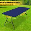imageSmiry Rectangle Tablecloth Elastic Fitted Flannel Backed Vinyl Tablecloths for 6ft Folding Tables Waterproof Wipeable Table Covers for Indoor Outdoor Picnic and Camping White 30quotx72quotNavy