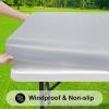 imageSmiry Rectangle Tablecloth Elastic Fitted Flannel Backed Vinyl Tablecloths for 6ft Folding Tables Waterproof Wipeable Table Covers for Indoor Outdoor Picnic and Camping White 30quotx72quotLight Grey
