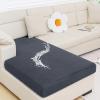 imageSmiry Waterproof Couch Cushion Covers Stretch Jacquard Sectional Sofa Slipcover L Shape Washable Thick Chaise Lounge Cover Elastic Furniture Protector Chaise Cover GreyGrey