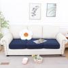 imageSmiry Waterproof Couch Cushion Covers Stretch Jacquard Sectional Sofa Slipcover L Shape Washable Thick Chaise Lounge Cover Elastic Furniture Protector Chaise Cover GreyNavy
