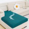 imageSmiry Waterproof Couch Cushion Covers Stretch Jacquard Sectional Sofa Slipcover L Shape Washable Thick Chaise Lounge Cover Elastic Furniture Protector Chaise Cover GreyPeacock Green