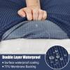 imageSmiry Waterproof Couch Cushion Covers Stretch Jacquard Sectional Sofa Slipcover L Shape Washable Thick Chaise Lounge Cover Elastic Furniture Protector Chaise Cover GreyNavy