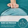 imageSmiry Waterproof Couch Cushion Covers Stretch Jacquard Sectional Sofa Slipcover L Shape Washable Thick Chaise Lounge Cover Elastic Furniture Protector Chaise Cover GreyPeacock Green