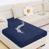 imageSmiry Waterproof Couch Cushion Covers Stretch Jacquard Sectional Sofa Slipcover L Shape Washable Thick Chaise Lounge Cover Elastic Furniture Protector Chaise Cover GreyNavy